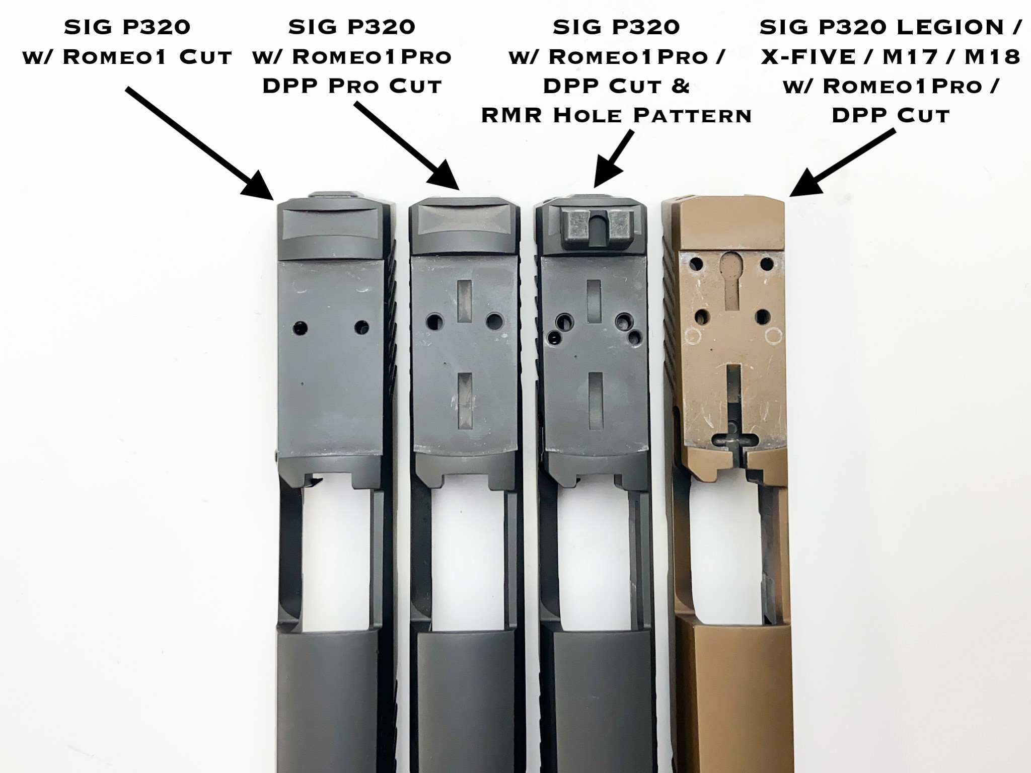 TSA Adapter Plate For SIG P320 RXP – Fits ROMEO1-Pro & Holosun 407C/507C, RMR Pattern